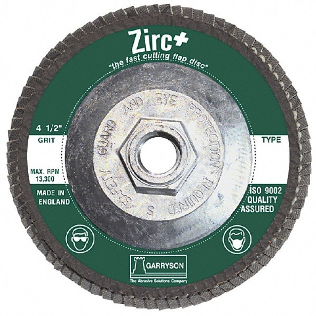 Garryson G41203 Flap Disc: 5/8-11 Hole, 80 Grit, Zirconia Alumina, Type 29