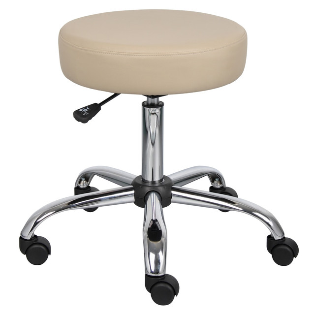 NORSTAR OFFICE PRODUCTS INC. B240-BG Boss Office Products Caressoft Medical Stool with Antimicrobial Protection, Beige/Chrome