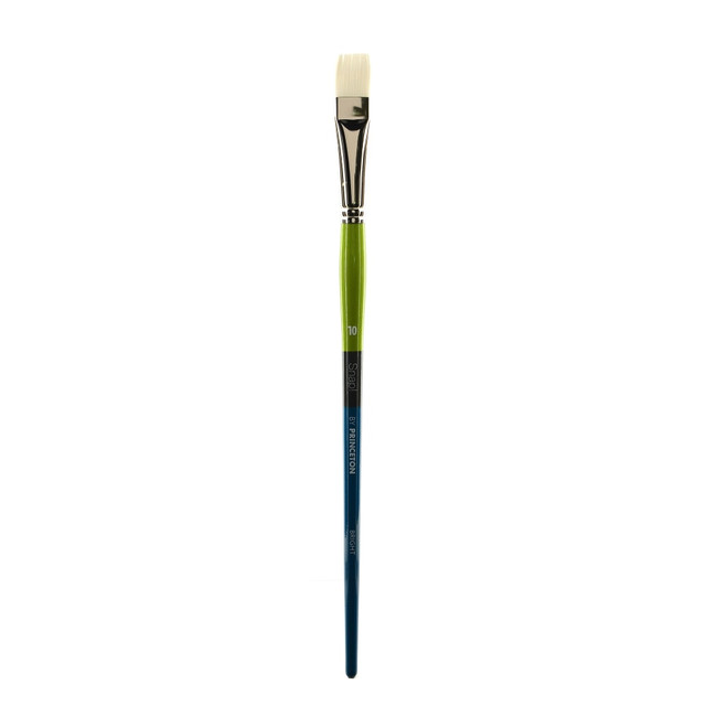 PRINCETON ARTIST BRUSH CO. 9800B-10 Princeton Snap Paint Brush, Series 9800, Size 10, Bright, White Taklon, Synthetic, Multicolor