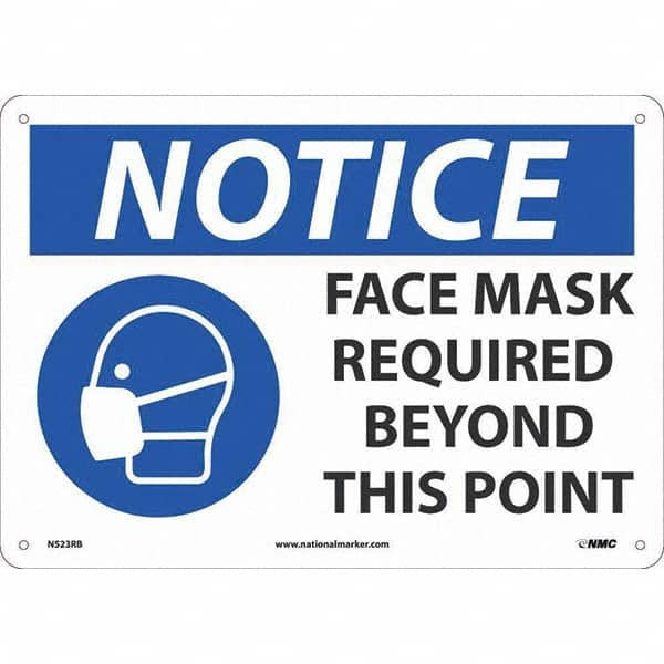 AccuformNMC Warning & Safety Reminder Sign: Rectangle, "Notice, FACE MASK REQUIRED BEYOND THIS POINT" N523RB