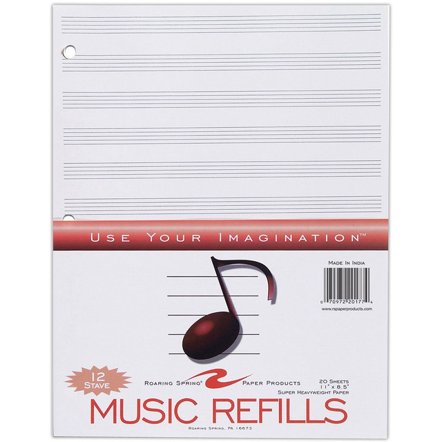 Roaring Spring Paper Products Roaring Spring 20177cs Roaring Spring Music Filler Paper