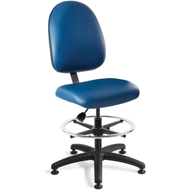 Bevco 6300-V-BLU Task Chair: Vinyl, Adjustable Height, Blue
