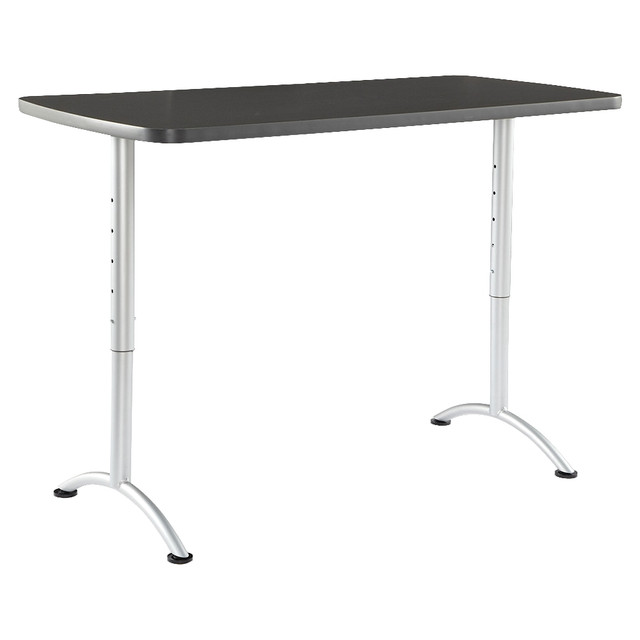 ICEBERG ENTERPRISES LLC 69317 Iceberg IndestrucTable TOO Adjustable Height Utility Table, Rectangle, Gray Walnut