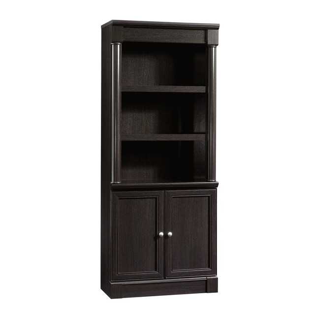 SAUDER WOODWORKING CO. 416515 Sauder Palladia 72inH 5-Shelf Traditional Library With Doors, Wind Oak