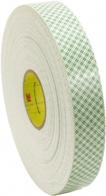 3M 7000048478 Off-White Double-Sided Polyethylene Foam Tape: 1/2" Wide, 36 yd Long, 62 mil Thick, Acrylic Adhesive