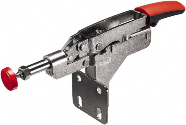 Bessey STC-IHA15 Standard Straight Line Action Clamp: 450 lb Load Capacity, 0.375" Plunger Travel, Flanged Base, Carbon Steel
