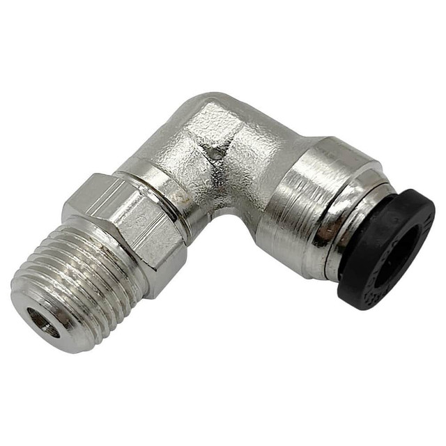 Parker 169PLP-4-0 Push-To-Connect Tube to Male & Tube to Male UNF Tube Fitting: 90 ° Swivel Male Elbow, #10-32 Thread, 1/4" OD