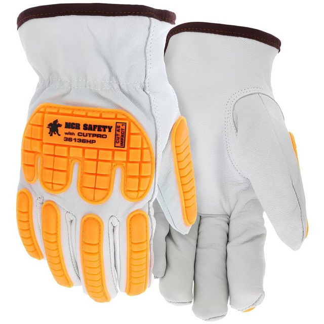 MCR Safety 36136HPL Cut, Puncture & Abrasive-Resistant Gloves: Size L, ANSI Cut A5, ANSI Puncture 3, Leather