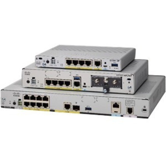 CISCO C1121-4P  C1121-4P Router - 6 Ports - 4 RJ-45 Port(s) - PoE Ports - Management Port - 1 - Gigabit Ethernet - Rack-mountable