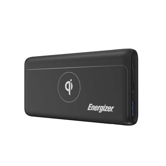 Keep your battery level high with the Energizer 10,000 mAh Ultimate Wireless Power Battery Extreme. This power bank offers 3 outputs, including a wireless options, allowing you to add power to several devices at the same time.  10,000 mAh lithium-polymer battery provides high-capacity charging power. USB-C Power Delivery offers rapid charging for iPhone and other USB-C devices, while Smart USB-A works with Samsung, Huawei and other compatible Android devices.  Offers a USB-A output, a USB-C output and a Qi-Certified wireless output for simultaneous charging.  Dual inputs allow micro-USB or USB-C recharging.  Power Safe Management protects against short circuiting, overcurrent and overcharging.  Backed by the manufacturers 1-year limited warranty.