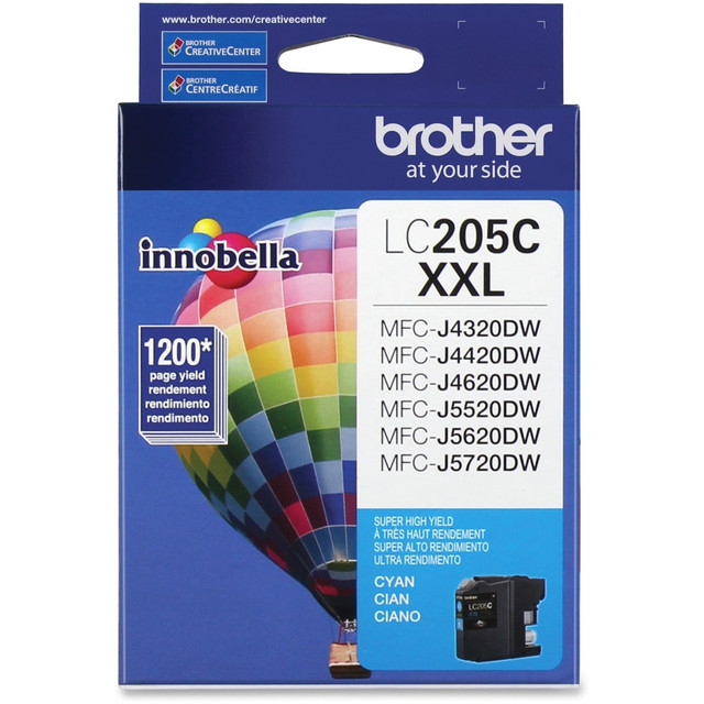 BROTHER INTL CORP LC205C Brother LC205 Cyan Extra-High-Yield Ink Cartridge, LC205C