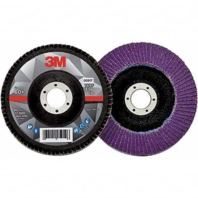 3M 7100178126 Flap Disc: 7/8" Hole, Ceramic, Type 27