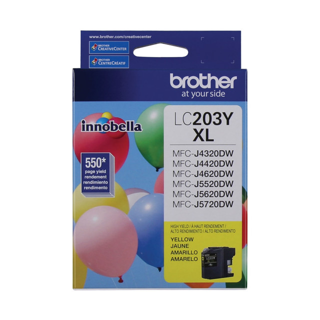 Compatible Brother models: MFC : MFC-J460DW, MFC-J480DW, MFC-J485DW, MFC-J680DW, MFC-J880DW, MFC-J885DW, MFC-J4320DW, MFC-J4420DW, MFC-J4620DW, MFC-J5520DW, MFC-J5620DW, MFC-J5720DW.  .  Create projects that pop using your compatible Brother printer and Brother ink. Each color Brother ink cartridge is designed to deliver professional-quality results, so your creativity can shine.  Yellow ink cartridge yields up to 550 pages.  LC203YS high-yield ink cartridge suits high-volume projects.  Helps Avoid Waste - Designed for extended use, helping reduce or eliminate material use and potentially save money.  Recycling solution - designed to encourage recycling, helping you divert materials from landfill.