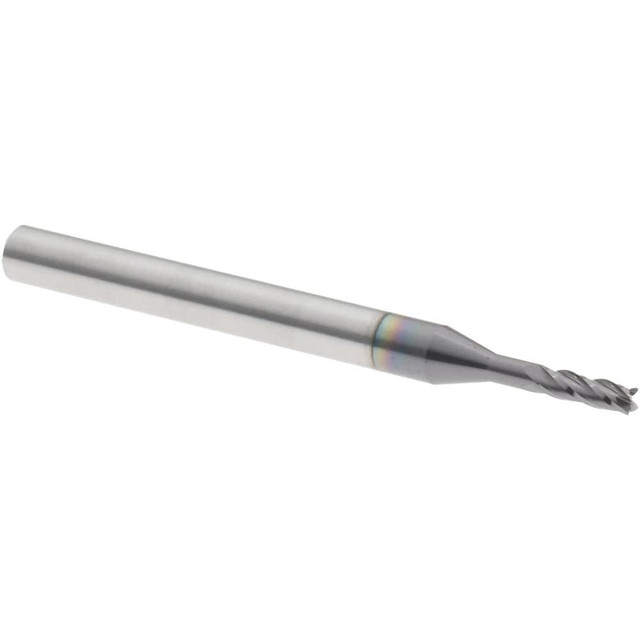 Harvey Tool 956862-C3 Square End Mill: 1/16'' Dia, 0.186'' LOC, 1/8'' Shank Dia, 1-1/2'' OAL, 4 Flutes, Solid Carbide