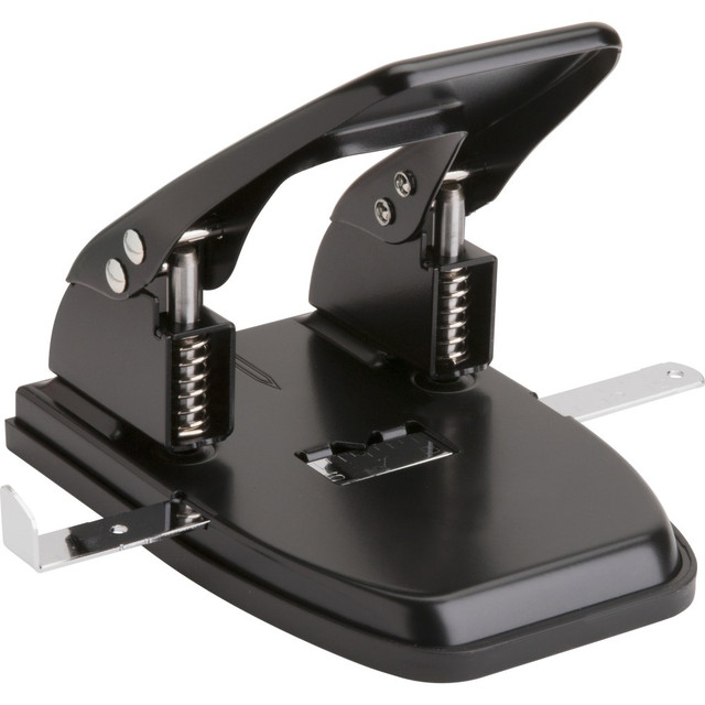 SP RICHARDS Business Source 65626  Heavy-duty 2-Hole Punch - 2 Punch Head(s) - 30 Sheet of 20lb Paper - 9/32in Punch Size - Round Shape - Black