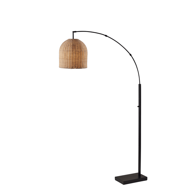 ADESSO INC 4333-26 Adesso Bahama Arc Lamp, 80inH, Natural Rattan/Dark Bronze