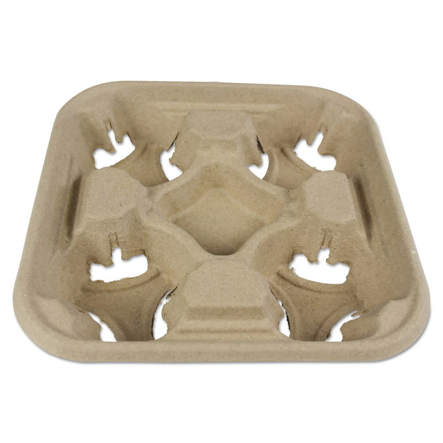 BOARDWALK 4CUPCARRIER  4-Cup Trays, 2in x 8 7/8in, Kraft, Pack Of 300 Trays