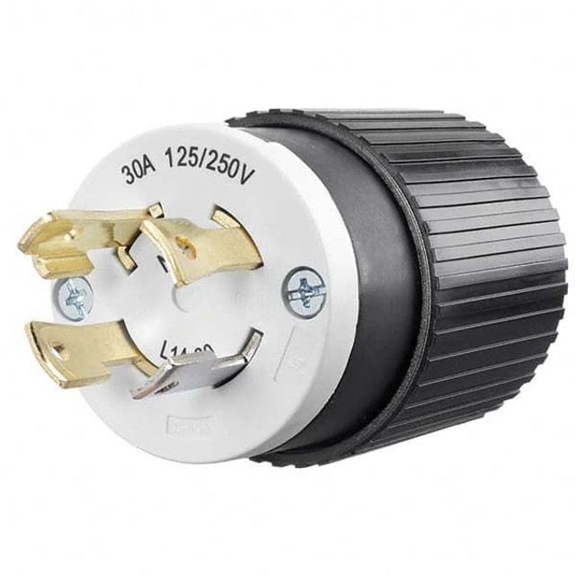 Bryant Electric 71430NP Locking Inlet: Plug, Industrial, L14-30P, 125 & 250V, Black & White