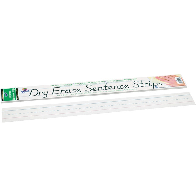 PACON CORPORATION 5185 Pacon Dry-Erase Sentence Strips, White, Pack Of 30