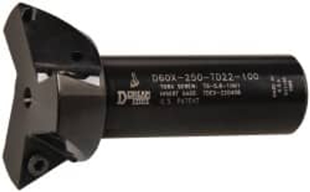 Dorian Tool 73310165250 60° Included Angle, 2-1/2" Max Cutting Diam, 1" Shank Diam, TDEX 220408-EN Insert Style, Indexable Dovetail Cutter