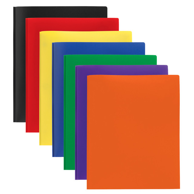 OFFICE DEPOT 040-9 Brand 2-Pocket School-Grade Poly Folders With Prongs, 8-1/2in x 11in, Assorted Colors, Pack Of 36 OFFICE DEPOT 040-9 Brand 2-Pocket School-Grade Poly Folders With Prongs, 8-1/2in x 11in, Assorted Colors, Pack Of 36