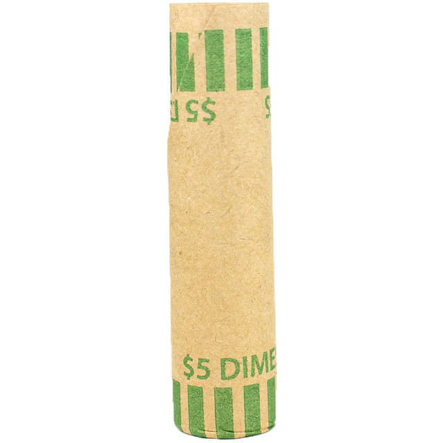 CONTROL, INC. 560053 Control Group Crimped-End Coin Wrappers, Dimes, Green, Pack Of 1,000 Wrappers