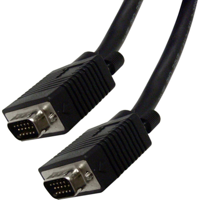 4XEM 4XVGAMM10FT  High-Resolution Coax Male to Male VGA Cable, 10ft, Black