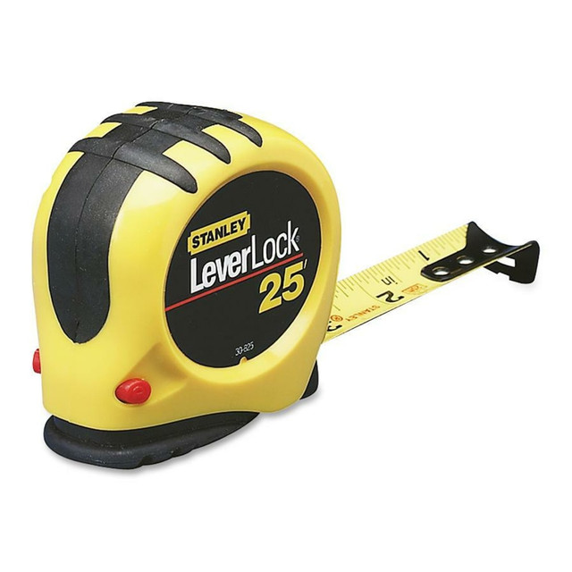 BLACK & DECKER/INDUS. CONST. STHT30825 Stanley Tools Leverlock Tape Measure, Standard, 25ft x 1in Blade