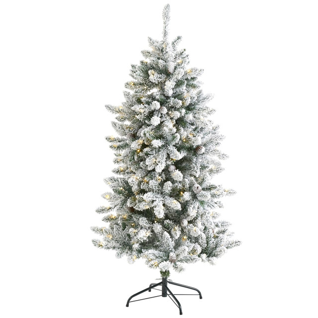 NEARLY NATURAL INC. T1610 Nearly Natural Flocked Livingston Fir Artificial Christmas Tree, 5' NEARLY NATURAL INC. T1610 Nearly Natural Flocked Livingston Fir Artificial Christmas Tree, 5'