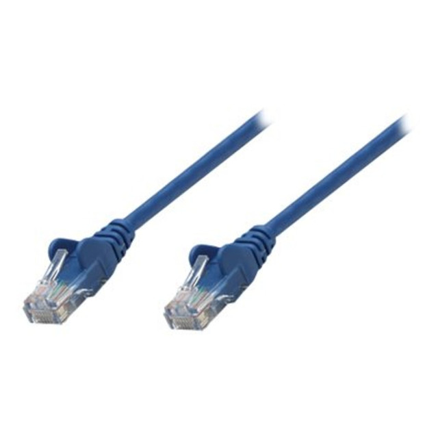 INTRACOM USA, INC. 319874 Intellinet Network Patch Cable, Cat5e, 7.5m, Blue, CCA, U/UTP, PVC, RJ45, Gold Plated Contacts, Snagless, Booted, Lifetime Warranty, Polybag - Network cable - RJ-45 (M) to RJ-45 (M) - 25 ft - UTP - CAT 5e - booted - blue