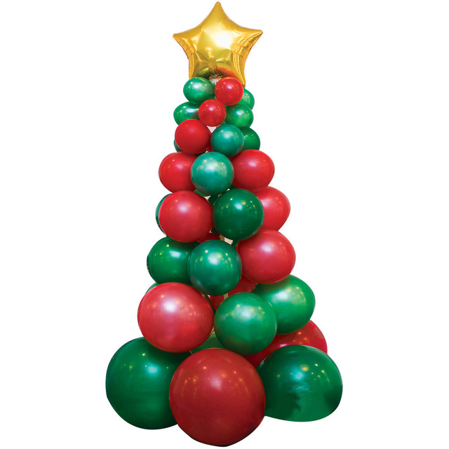 AMSCAN 110821  110821 Christmas Latex Balloon Tree Adapter Kit, Multicolor