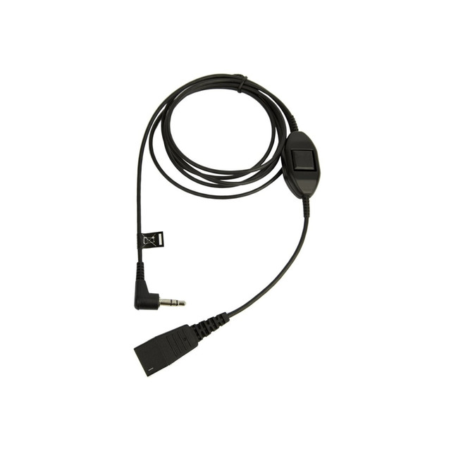 Jabra quick disconnect (QD) to 3.5 mm jack cord for Alcatel, with answer/end/mute function.