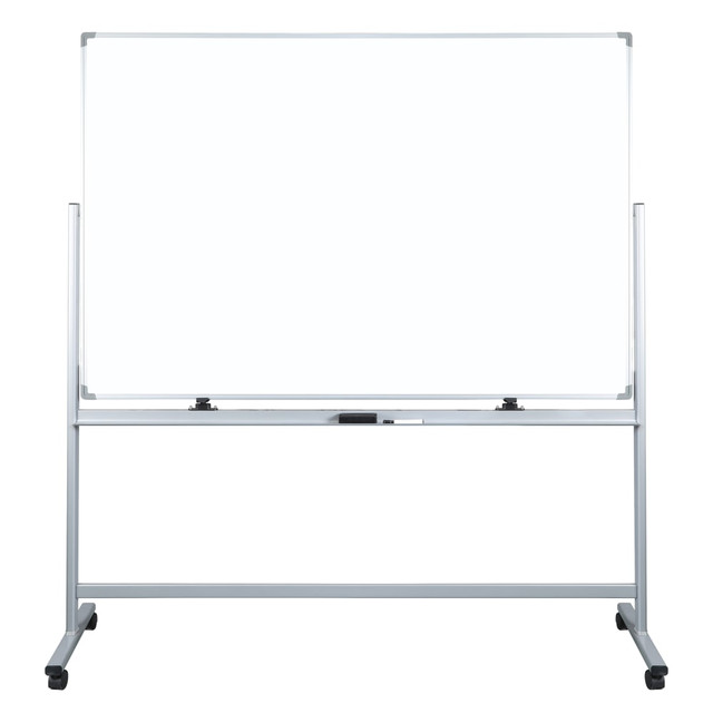 OFFICE DEPOT KK3875A WorkPro Double-Sided Mobile Magnetic Dry-Erase Whiteboard Easel, 72in x 48in, Aluminum Frame With Silver Finish OFFICE DEPOT KK3875A WorkPro Double-Sided Mobile Magnetic Dry-Erase Whiteboard Easel, 72in x 48in, Aluminum Frame With Silver Finish