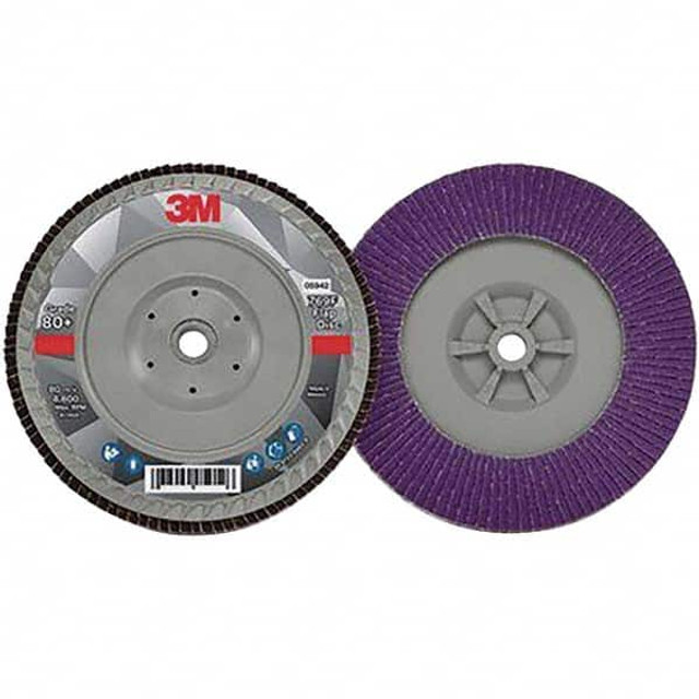 3M 7100178236 Flap Disc: 5/8-11 Hole, Ceramic, Type 27