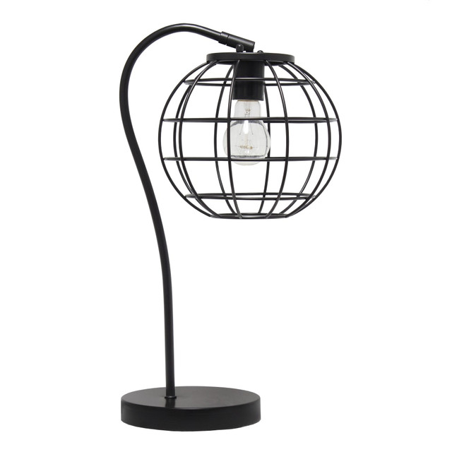 ALL THE RAGES INC LHT-5061-BK Lalia Home Arched Metal Cage Table Lamp, 20inH, Matte Black