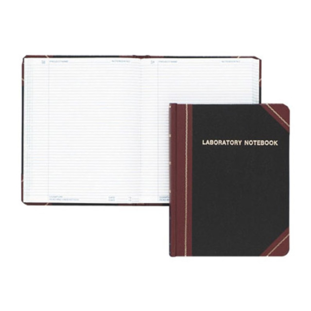 ESSELTE CORP L21-150-R Boorum & Pease Boorum Laboratory Record Notebook, 8 1/8in x 10 3/8in, 150 Sheets, Black Fabrihide