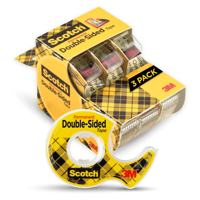 3M CO 3136 Scotch Double Sided Tape, Permanent, 3 Tape Rolls, 1/2 in x 250 in, Home Office Supplies and School Supplies for College and Classrooms 3M CO 3136 Scotch Double Sided Tape, Permanent, 3 Tape Rolls, 1/2 in x 250 in, Home Office Supplies and School Supplies for College and Classrooms