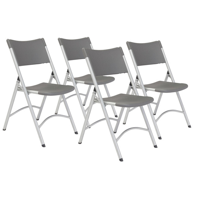 NATIONAL PUBLIC SEATING CORP 620 National Public Seating Series 600 Folding Chairs, Slate Gray/Silver, Pack Of 4 Chairs NATIONAL PUBLIC SEATING CORP 620 National Public Seating Series 600 Folding Chairs, Slate Gray/Silver, Pack Of 4 Chairs
