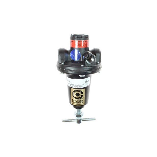 Coilhose Pneumatics R1120 Compressed Air Regulator: 1-1/2" NPT, 300 Max psi, Heavy-Duty T-Handle