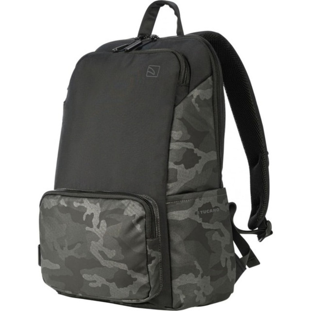 TUCANO USA INC BKTER15-CAM-G Tucano Terras Camouflage Carrying Case (Backpack) for 15.6in to 16in Apple MacBook Pro, Notebook - Black - Fabric Body - Camouflage Pattern - Shoulder Strap, Trolley Strap - 18.5in Height x 13in Width x 6.7in Depth