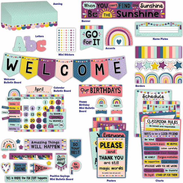 Teacher Created Resources 2088668 Teacher Created Resources Oh Happy Day Decor Set