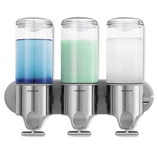 SIMPLEHUMAN LLC BT1029 simplehuman Triple Wall Mount Soap Pump, 15 Oz, Stainless Steel