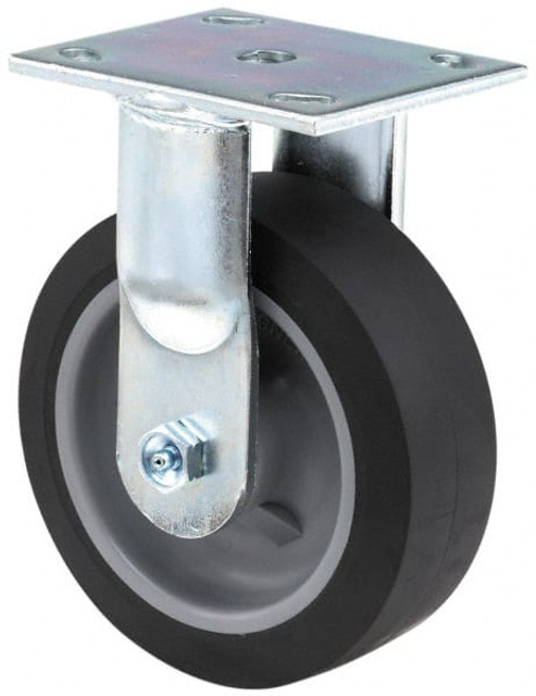 E.R. Wagner 1F8306C27000191 Rigid Top Plate Caster: Polyolefin, 6" Wheel Dia, 2" Wheel Width, 640 lb Capacity, 7-1/2" OAH