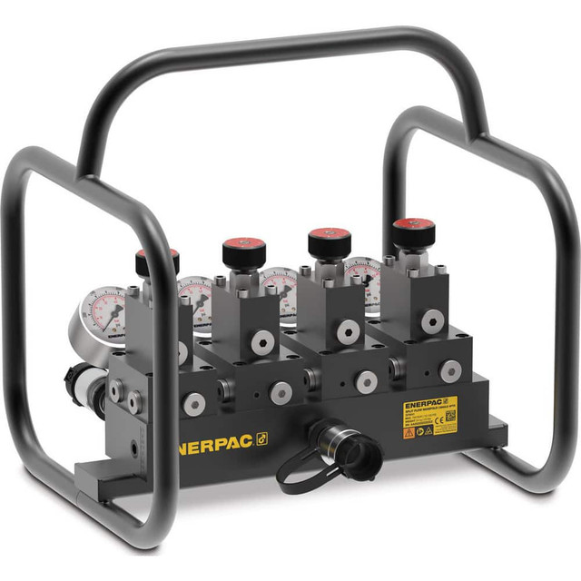 Enerpac SFM41 Manifolds; Number of Inlet Ports: 1 ; Number Of Outlet Ports: 4 ; Outlet Center to Center Distance (mm): 76.00 ; Overall Length (Decimal Inch): 14.6000 ; Color: Black ; Maximum Working Pressure (Psi - 3 Decimals): 10000.000