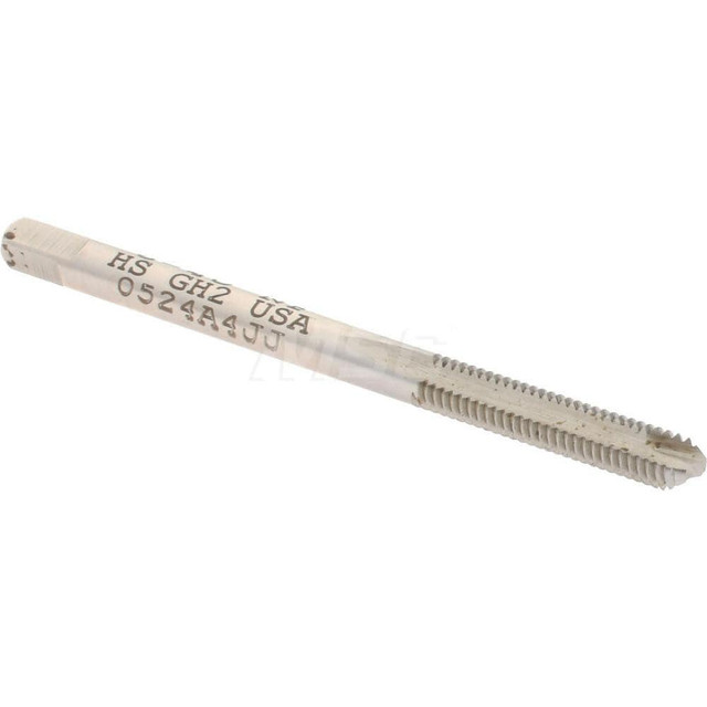 Hertel K008176AS Spiral Point Tap: #6-40, UNF, 2 Flutes, Bottoming, 2B/3B, High Speed Steel, Bright Finish