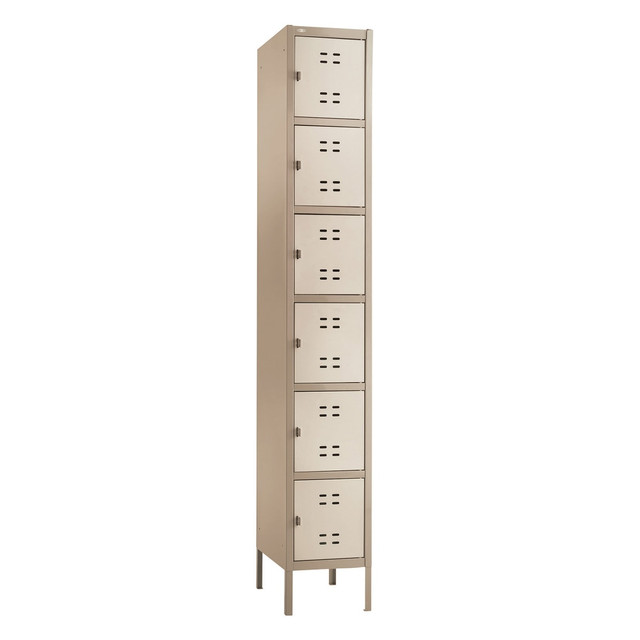 SAFCO PRODUCTS CO 5524TN Safco Storage Locker, 6-Box, Single-Column, Tan
