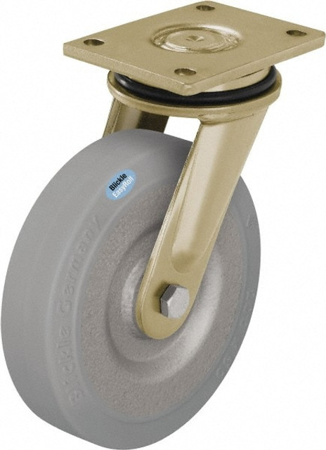 Blickle 518910 Swivel Top Plate Caster: Solid Rubber, 8" Wheel Dia, 1-31/32" Wheel Width, 1,320 lb Capacity, 9-41/64" OAH