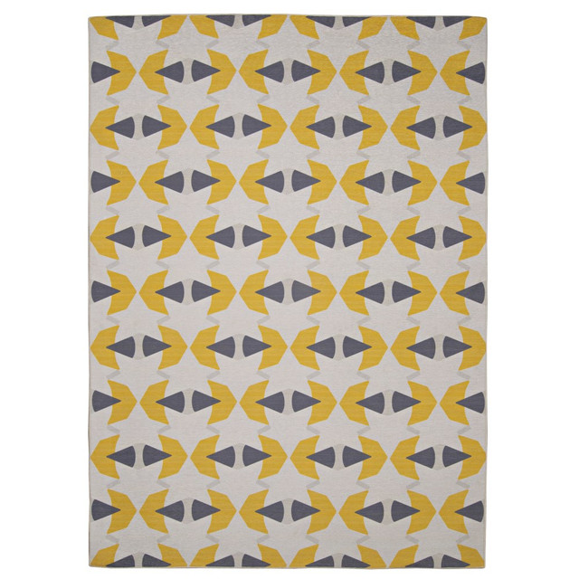 LINON HOME DECOR PRODUCTS, INC Linon OD5025  Washable Outdoor Area Rug, Margo, 2ft x 3ft, Ivory/Blue/Yellow