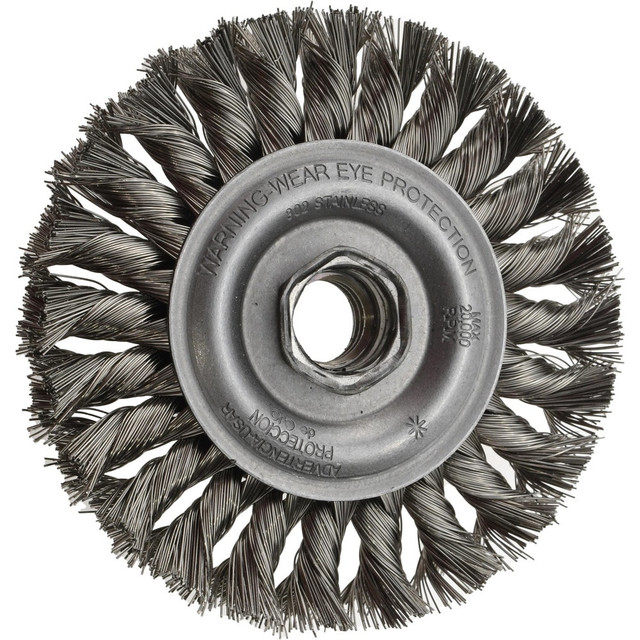 Weiler 94844 Wheel Brush: 4" Wheel Dia, Knotted