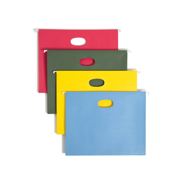 SMEAD MFG CO 18H24ESS-A Smead Hanging Pockets, Letter Size, Assorted Colors, Pack Of 4 SMEAD MFG CO 18H24ESS-A Smead Hanging Pockets, Letter Size, Assorted Colors, Pack Of 4